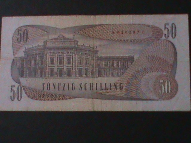 ​AUSTRIA-1970-AUSTIRAN NATIONAL BANK-$50 SCHILLING-LT.-CIRCULATED NOTE VF