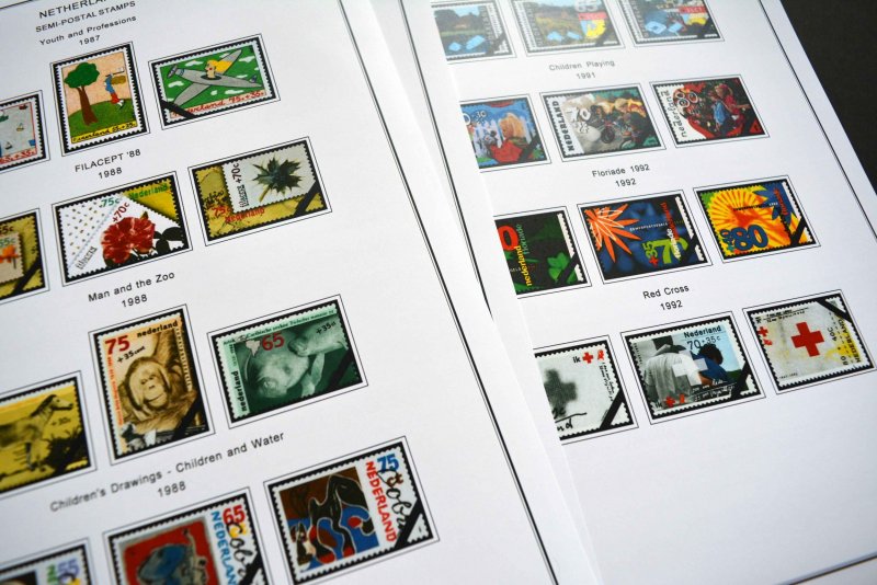 COLOR PRINTED NETHERLANDS 1852-2010 STAMP ALBUM PAGES (315 illustrated pages)