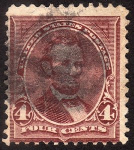 1898, US 4c, Abraham Lincoln, Used, Sc 280a