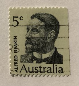 Australia 1969  Scott 451 used - 5c, Prime Ministers, Alfred Deakin