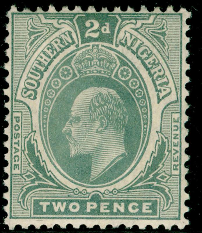 SOUTHERN NIGERIA SG35, 2d greyish slate, LH MINT.