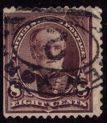 US Sc 257 Used 8c Violet  Fine