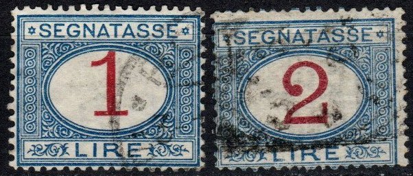 Italy #J14, J16  F-VF  Used CV $10.75 (X4889)