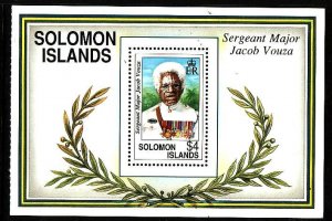 Solomon Is-Sc#722a-unused NH sheet-Sergeant Major Jacob Vouza-1991-