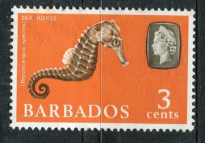 BARBADOS; 1965 early QEII Marine Life issue fine Mint 3c. value