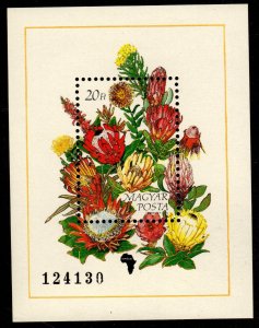 Hungary - Mint Souvenir Sheet Scott #3236 (African Flowers)