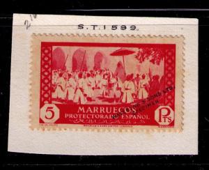 SPANISH MOROCCO Sc#157 var MH FVF Specmn Color Proof on Card