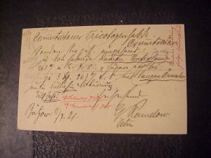 1921 PRE PAID GERMAN POST CARD GUSTAV RAMCLAW BUTZOW EINKAUFHAUS BERLIN