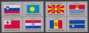 795-802 United Nations 2001 Flags Blocks MNH