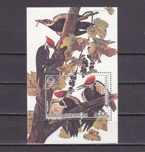 Central Africa, Scott cat. 716. Audubon Birds s/sheet with Scout Logo. ^