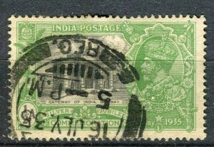 INDIA; 1935 early GV Jubilee issue fine used Shade of 1/2a. value,