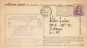 724 3c WILLIAM PENN - Heinrich cachet - New Castle, DE