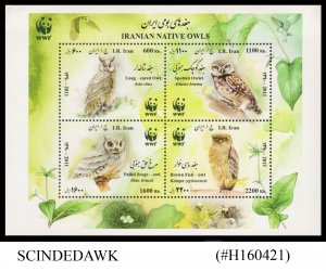 IRAN - 2011 OWLS / BIRDS / WWF WORLD WILDLIFE FUND - MIN. SHEET MINT NH