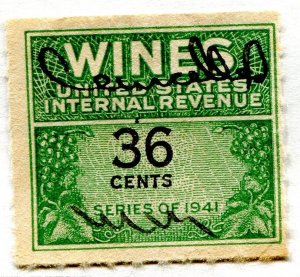 RE135  36c Internal Revenue: Wines Series of 1941 Used