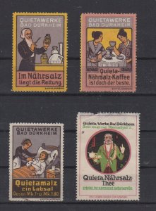 German Advertising Stamps- Quietawerke Nutritional Salts, Bad Dürkheim Lot of 4