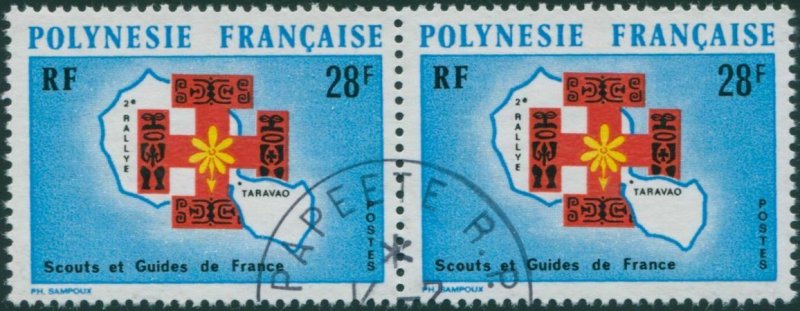 French Polynesia 1971 Sc#272,SG152 28f Scouts and Guides Rally pair FU