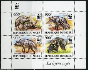 NIGER 2015 WORLD WILDLIFE FUND---WWF--HYENA   SHEET OF FOUR  MINT NH