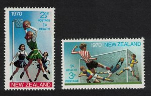 New Zealand Football Basketball Health Stamps 2v 1970 MNH SC#B80-B81 SG#940-941
