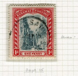 BAHAMAS; 1911 Queen's Staircase used Shade of 1d. value + Minor PLATE FLAW