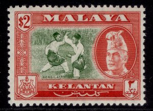 MALAYSIA - Kelantan QEII SG93, $2 bronze-green & scarlet, M MINT. Cat £22. P 12½