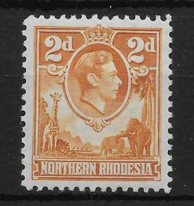 NORTHERN RHODESIA SG31 1938 2d YELLOW-BROWN MTD MINT