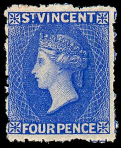 MOMEN: ST VINCENT SG #38 1881 P11-12.5 MINT OG H FRIEDL CERT £1,200 LOT #67231-1