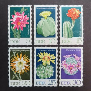 HuskyStamps ~ Germany DDR #1251-1256, set of 6, MNH, Flowers, 4 pictures