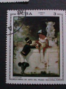 ​CUBA-1971 PAINTING IN NATIONAL MUSEUM- JUMBO LARGE- USED STAMPS VERY FINE