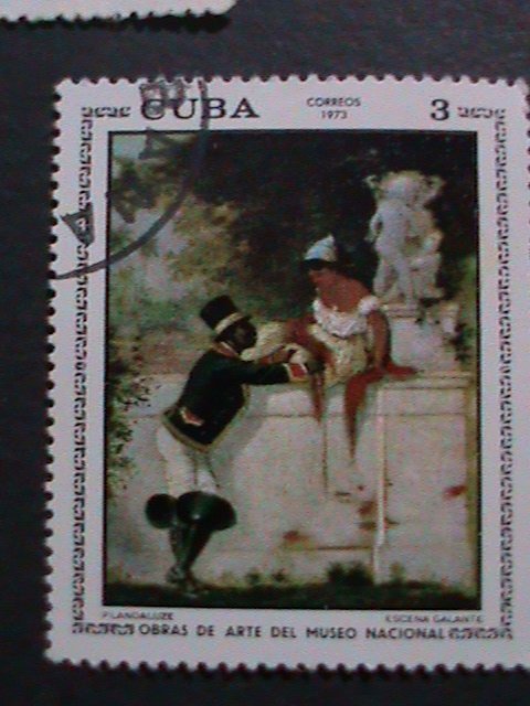 ​CUBA-1971 PAINTING IN NATIONAL MUSEUM- JUMBO LARGE- USED STAMPS VERY FINE