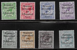 Ireland 1-8 1922  set 8  fvf mint   hinged