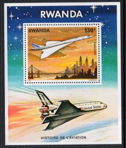 Rwanda 893 Airplane Souvenir Sheet MNH VF