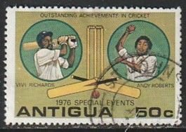 1976 Antigua - Sc 456 - used VF - 1 single - Cricket