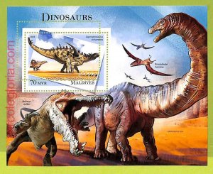 B0561 - MALDIVES - MISPERF ERROR Stamp Sheet - 2018 - PREHISTORIC, DINOSAURS-