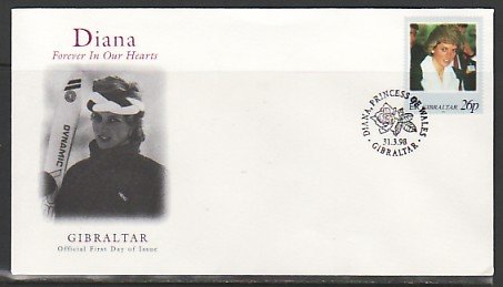 Gibraltar, Scott cat. 754a. Lady Diana value on a First Day Cover. ^