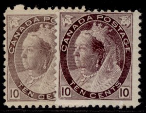 CANADA QV SG163 + 164, 10c SHADE VARIETIES, M MINT. Cat £340.