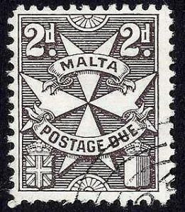 Malta SGD27 2d Post Due wmk w12 sideways Fine Used Cat 20 pounds