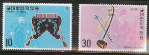 Korea Scott 889-890 MNH** Aug 20 1974 Music set