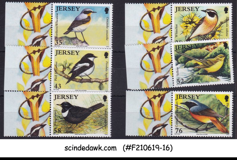 JERSEY - 2008 BIRDLIFE - MIGRATING BIRDS - 6V MINT NH