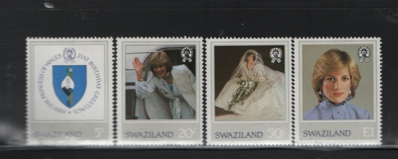 SWAZILAND 406-409 (4) Set, Hinged, 1982 Princess Diana Issue