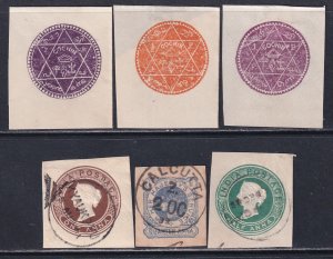 India Cochin Calcutta Cut Squares MH Used