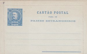 HORTA / AZORES  D. CARLOS I 50 REIS  STATIONERY