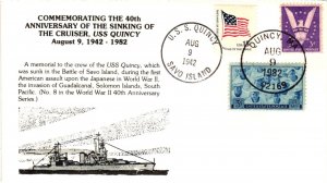 1942 USS Quincy 40th Anniversary of Sinking – USCS Forester Cachet