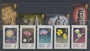 Pitcairn Sc 119/134 MNH. 1971-1973 issues, 2 complete sets VF