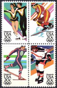 1984 20c Winter Olympics, Sarajevo, Bosnia Block of 4 Scott 2067-70 Mint F/VF NH