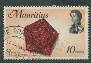 Mauritius -Scott 343 - Fish Definitive Issue -1969 - FU - Single 10c Stamp