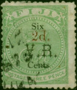 Fiji 1875 2d on 6c on 3d Green SG22 Fine Used