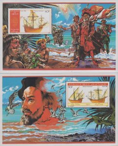 Djibouti MNH Sc 614-15  S/S Mi Bk 124-25 Value  24 Euro  Sailing Ship