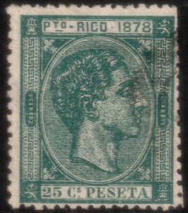 ✔️ US POSSESSIONS PUERTO RICO 1878 - ALFONSO XII  - SC. 20 (o)