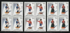 1991 Monaco Sc 1766-8 Christmas Nativity Figures MNH blocks of 4