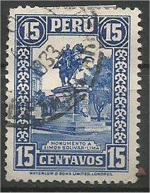 PERU, 1932, used 15c, Monument, Scott 311